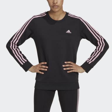Women Sportswear Black Essentials 3-Stripes Fleece Sweatshirt