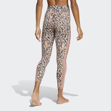 Nữ Tập Luyện Quần Legging 7/8 Họa Tiết Tương Phản Yoga Studio