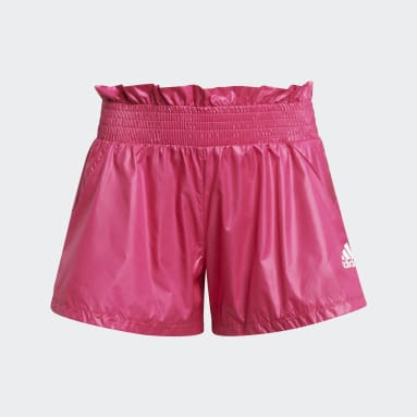 Girls Training Pink Primegreen Dance Move Comfort Loose Shiny Shorts