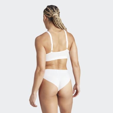 Women Training White Active Micro Flex Scoop Lounge Bra Underwear