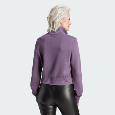 Women Lifestyle Purple 프리미엄 에센셜 니트 하프집