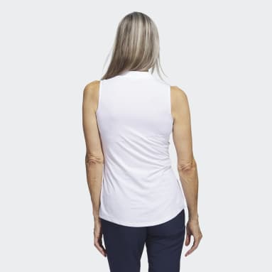 Koszulka polo Embossed Sleeveless Bialy