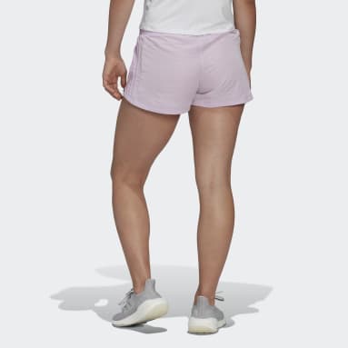 Women's Training Purple Pacer 3-Stripes Woven Heather Shorts