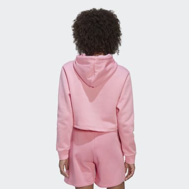 Sudadera Corta de Felpa con Gorro Adicolor Essentials Rosa Mujer Originals