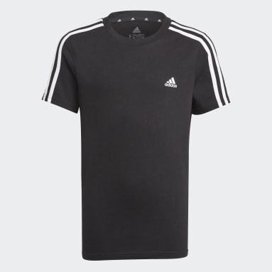 T-shirt 3-Stripes adidas Essentials Preto Rapazes Sportswear