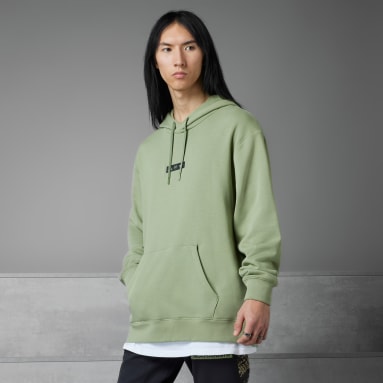 Mens Green Adidas Hoodies & Sweatshirts Tops, Clothing