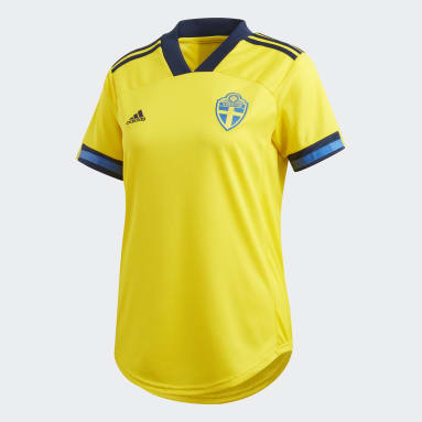 Women Football Yellow Sweden Home Jersey