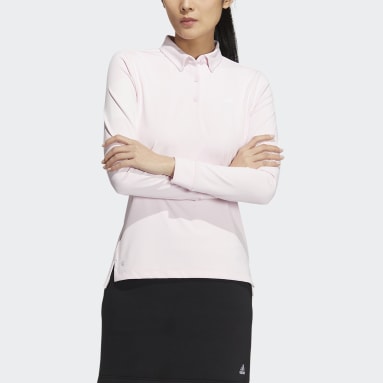 Women Golf Pink AEROREADY 3-Bar Long Sleeve Polo Shirt