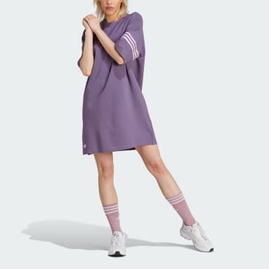 Women Originals Purple Adicolor Neuclassics Tee Dress