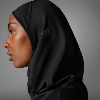 Hijabe 3-Stripes Run Icons Preto Mulher Running