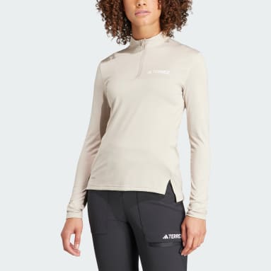 Kvinder TERREX Beige Terrex Multi Half-Zip Long Sleeve T-shirt