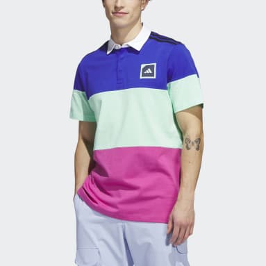 Adicross Block Golf Polo Shirt Niebieski