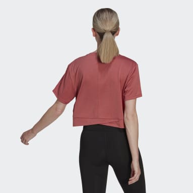 AEROREADY Studio Loose Crop Tee Czerwony