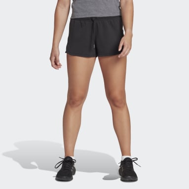 Women Gym & Training Black Train Essentials Train Cotton 3-Stripes Pacer Shorts