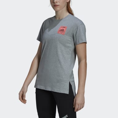 Frauen TERREX TERREX Patch Mountain Graphic T-Shirt Grau