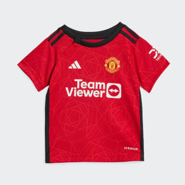 Infants Football Red Manchester United 23/24 Home Kit Kids