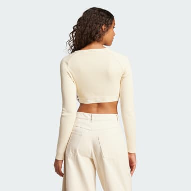 Crop top manches longues bords-côtes