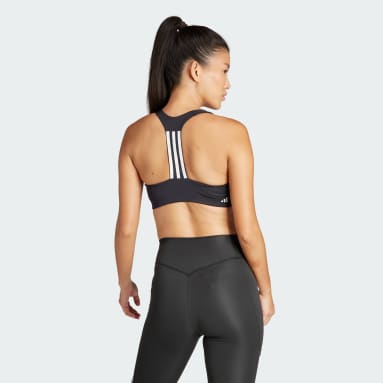 Sujetador Powerimpact Training Medium-Support 3 bandas Negro Mujer Gimnasio Y Entrenamiento