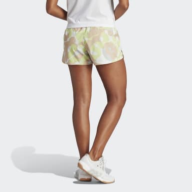 Women's Training Green Pacer Train Essentials Floral-Print Woven Shorts