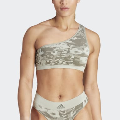 Bralette Asymétrique Active Seamless Micro Stretch vert Femmes Entraînement