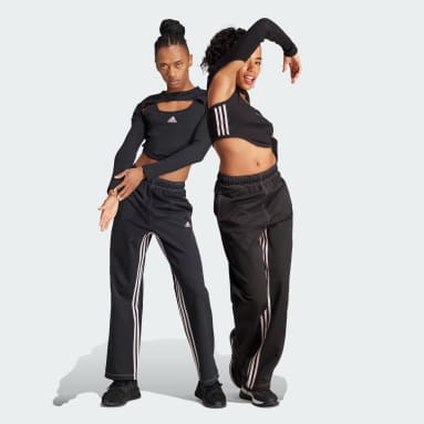 Women Training Black Dance 3-Stripes Wide-Leg Pants