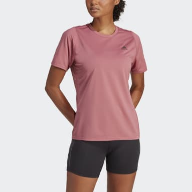Women Running Pink RUN ICON 3 BAR TEE