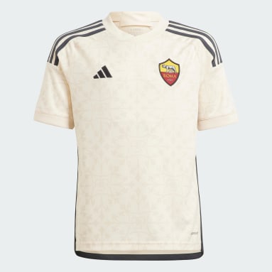 Kinder Fußball AS Rom 23/24 Kids Auswärtstrikot Beige
