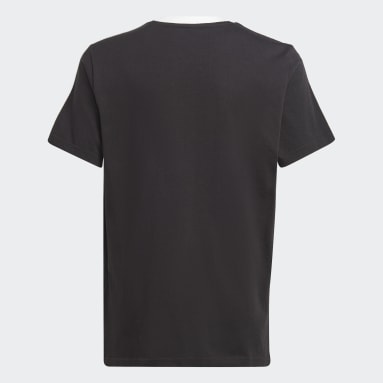 Camiseta Essentials Cotton Loose Fit Boyfriend 3 bandas Negro Niña Sportswear