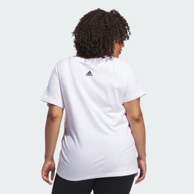 adidas Plus Size Cotton Crewneck Logo-Print T-Shirt and Linear