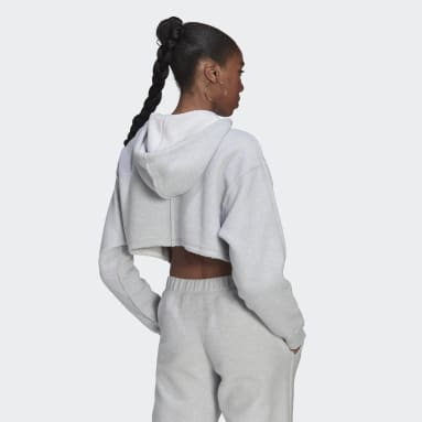 Veste à capuche courte entièrement zippée Loungewear gris Femmes Originals
