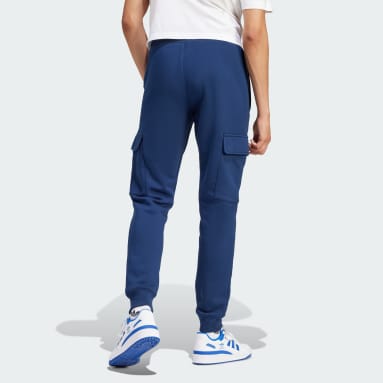 adidas Essentials Small Logo Woven Cargo Ankle-Length Pants - Blue