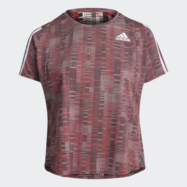 Own The Run Primeblue Running Tee (Plus Size) Czerwony