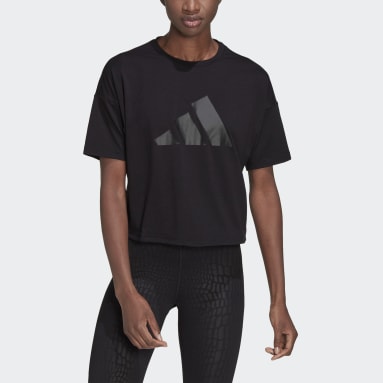 W I 3 BAR TEE 2 Negro Mujer Training