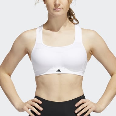 adidas Girl's DSG Gym Sports Bra (Medium) Blue