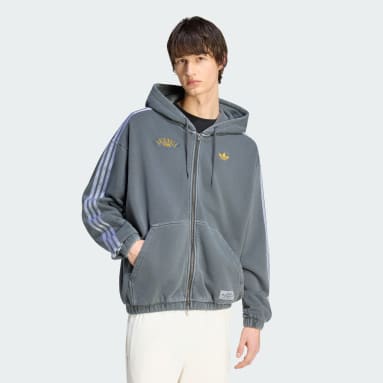 ADIDAS ORIGINALS - WASHED GRAPHICS ZIP-THRU HOODIE