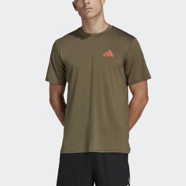 Men Gym & Training Green Train Essentials Seasonal Stretch Training Tee
