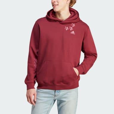 Men's Sportswear Burgundy Scribble Fleece Hoodie