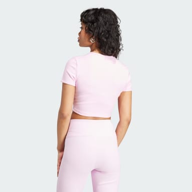 Camiseta Essentials Rib Rosa Mujer Originals