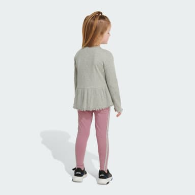 Children Lifestyle Grey Peplum Top Rib Texture Set