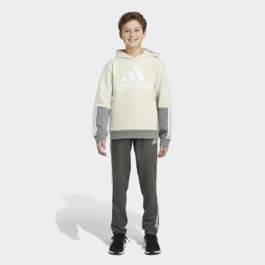 Youth Training Beige Colorblock Pullover Hoodie