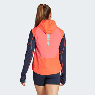 Ženy Běh červená Vesta Adizero Half-Zip Running