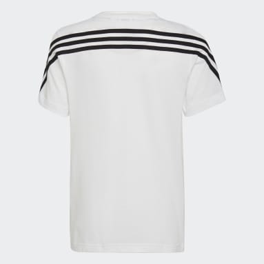 Playera Future Icons 3 Franjas Estampada Blanco Niño Sportswear