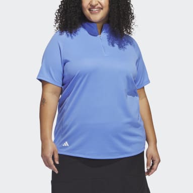 Γυναίκες Γκολφ Μπλε Texture Golf Polo Shirt (Plus Size)