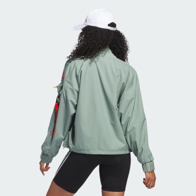 Women Sportswear Green City Escape Loose Track Top