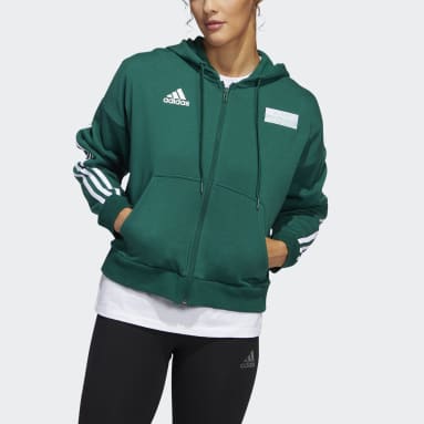 Women's Sportswear Green Full-Zip Hoodie