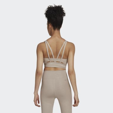 Women's Hiking Beige Powerimpact Training Medium-Support Longline Bra
