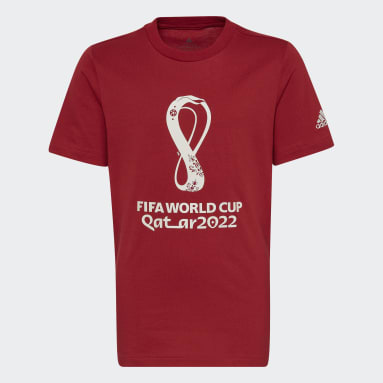 Chlapci Futbal Burgundy Tričko FIFA World Cup 2022™ Official Emblem