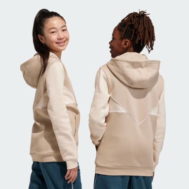 Sudadera con capucha Adicolor Half-Zip Beige Niño Originals