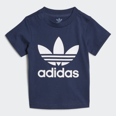 Conjunto camiseta y pantalón corto Trefoil Azul Niño Originals