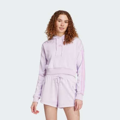 Moletinho Capuz Cropped Essentials Três Listras